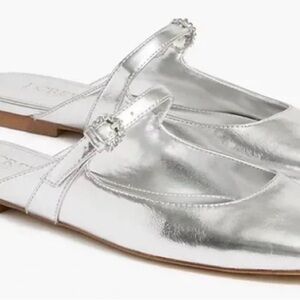 J. Crew Factory Mary-Jane mules in silver